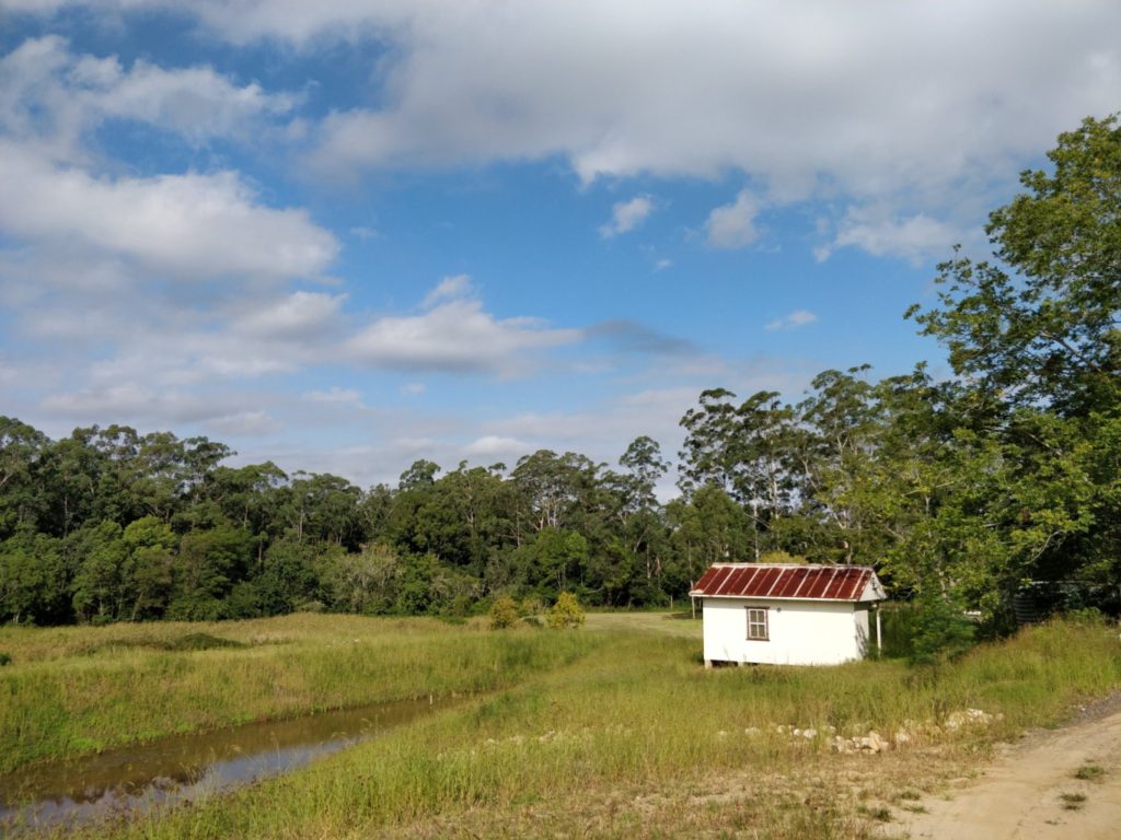 A little shed opposite the dam