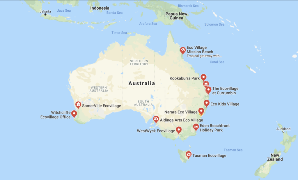 Eco Villages Australia Map